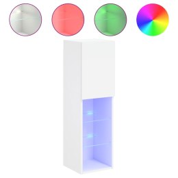SZAFKA TV, Z LED, BIAŁA, 30,5X30X102 CM