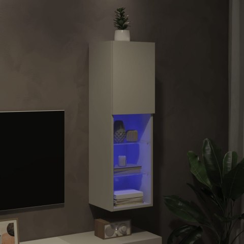 SZAFKA TV, Z LED, BIAŁA, 30,5X30X102 CM