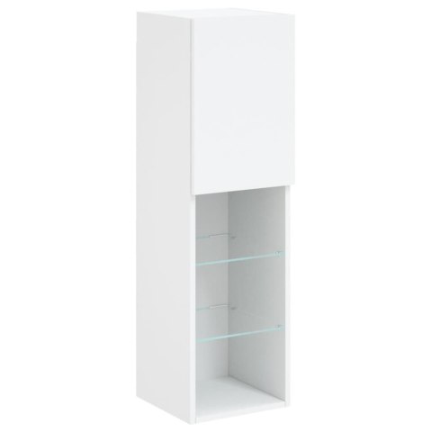 SZAFKA TV, Z LED, BIAŁA, 30,5X30X102 CM
