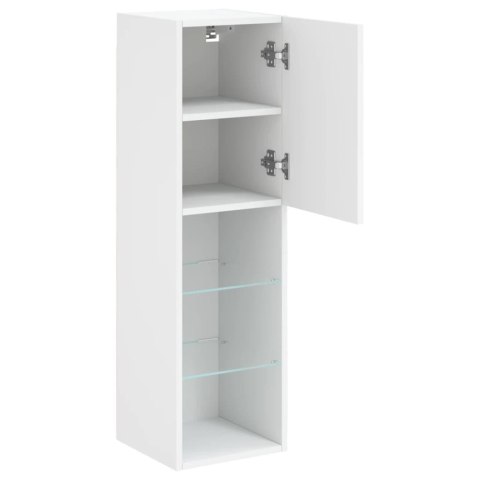 SZAFKA TV, Z LED, BIAŁA, 30,5X30X102 CM