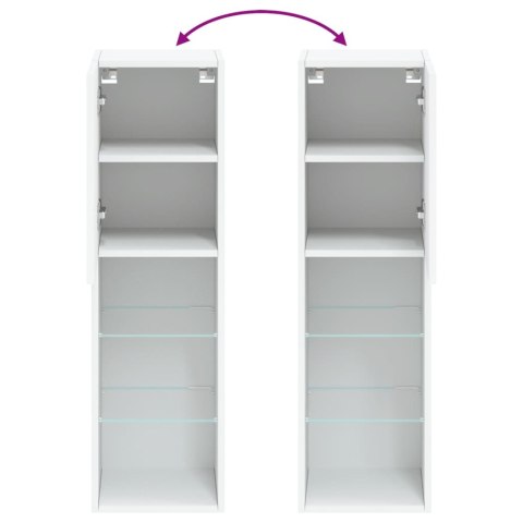 SZAFKA TV, Z LED, BIAŁA, 30,5X30X102 CM