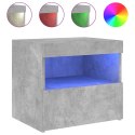 SZAFKA NOCNA Z OŚWIETLENIEM LED SZAROŚĆ BETONU 50X40X45CM