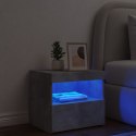 SZAFKA NOCNA Z OŚWIETLENIEM LED SZAROŚĆ BETONU 50X40X45CM