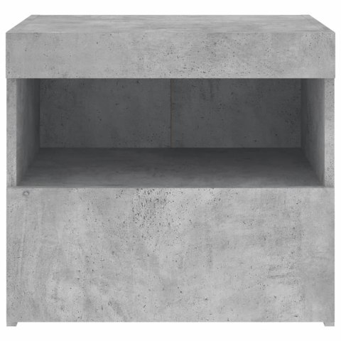 SZAFKA NOCNA Z OŚWIETLENIEM LED SZAROŚĆ BETONU 50X40X45CM
