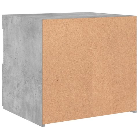 SZAFKA NOCNA Z OŚWIETLENIEM LED SZAROŚĆ BETONU 50X40X45CM