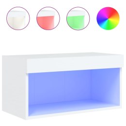 SZAFKA POD TV Z OŚWIETLENIEM LED BIAŁA 60X30X30CM