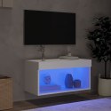 SZAFKA POD TV Z OŚWIETLENIEM LED BIAŁA 60X30X30CM