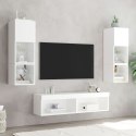 SZAFKA POD TV Z OŚWIETLENIEM LED BIAŁA 60X30X30CM