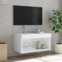 SZAFKA POD TV Z OŚWIETLENIEM LED BIAŁA 60X30X30CM