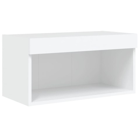 SZAFKA POD TV Z OŚWIETLENIEM LED BIAŁA 60X30X30CM