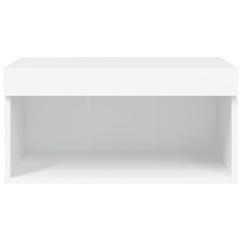 SZAFKA POD TV Z OŚWIETLENIEM LED BIAŁA 60X30X30CM