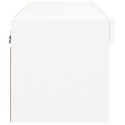 SZAFKA POD TV Z OŚWIETLENIEM LED BIAŁA 60X30X30CM