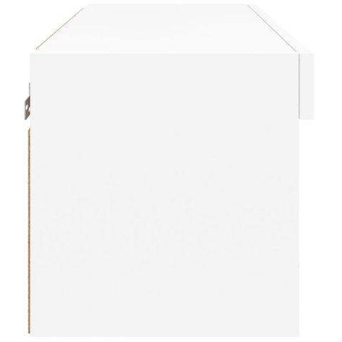 SZAFKA POD TV Z OŚWIETLENIEM LED BIAŁA 60X30X30CM