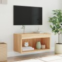 SZAFKA POD TV, Z OŚWIETLENIEM LED, DĄB SONOMA, 60X30X30 CM