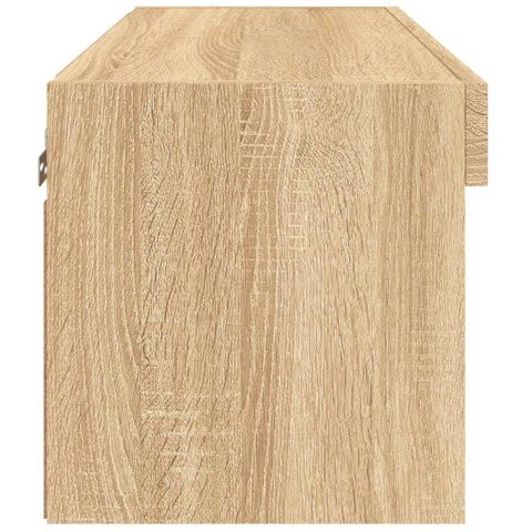SZAFKA POD TV, Z OŚWIETLENIEM LED, DĄB SONOMA, 60X30X30 CM