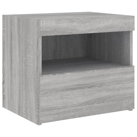 SZAFKI NOCNE Z LED 2 SZT. SZARY DĄB SONOMA 50X40X45CM
