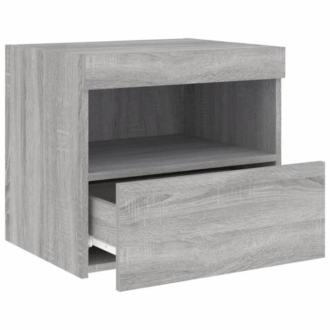 SZAFKI NOCNE Z LED 2 SZT. SZARY DĄB SONOMA 50X40X45CM