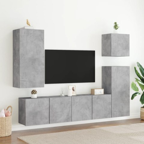 ŚCIENNA SZAFKA TV SZAROŚĆ BETONU 80X30X41CM