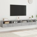 ŚCIENNE SZAFKI TV, 2 SZT., SZAROŚĆ BETONU, 100X30X30 CM