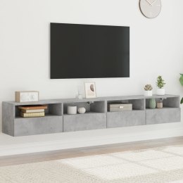 ŚCIENNE SZAFKI TV, 2 SZT., SZAROŚĆ BETONU, 100X30X30 CM