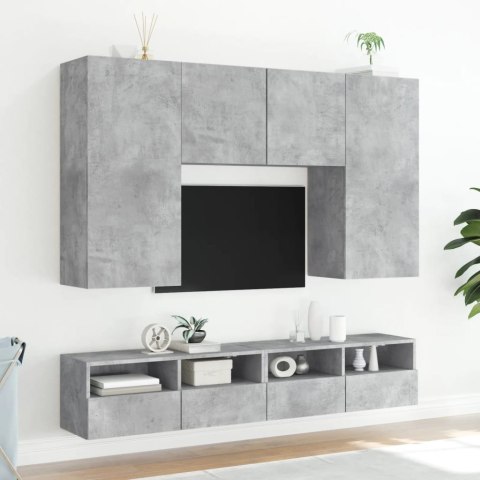 ŚCIENNE SZAFKI TV, 2 SZT., SZAROŚĆ BETONU, 100X30X30 CM