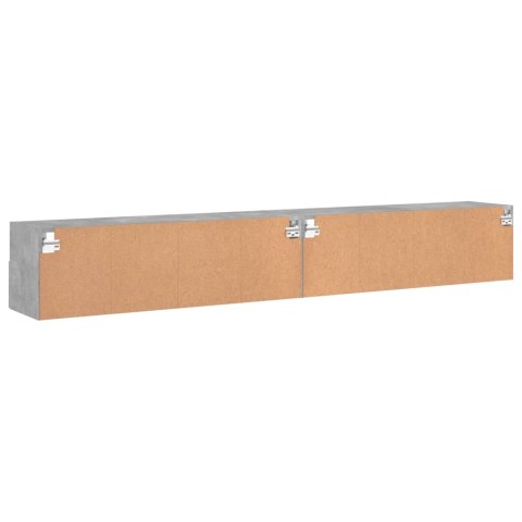 ŚCIENNE SZAFKI TV, 2 SZT., SZAROŚĆ BETONU, 100X30X30 CM