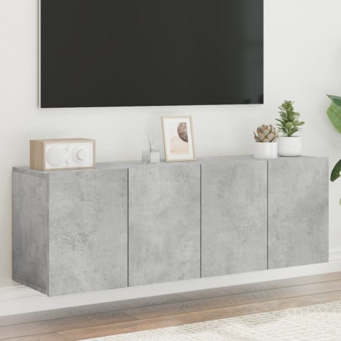 ŚCIENNE SZAFKI TV, 2 SZT., SZAROŚĆ BETONU, 60X30X41 CM