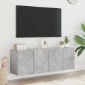 ŚCIENNE SZAFKI TV, 2 SZT., SZAROŚĆ BETONU, 60X30X41 CM