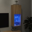 SZAFKA TV Z LED, DĄB SONOMA, 40,5X30X102 CM