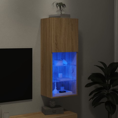 SZAFKA TV Z LED, DĄB SONOMA, 40,5X30X102 CM