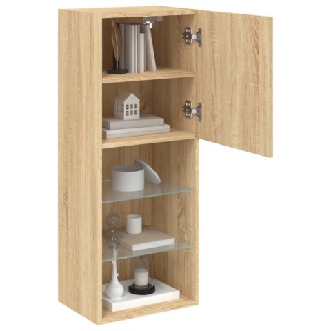 SZAFKA TV Z LED, DĄB SONOMA, 40,5X30X102 CM