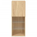 SZAFKA TV Z LED, DĄB SONOMA, 40,5X30X102 CM