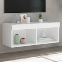SZAFKA TV Z OŚWIETLENIEM LED BIAŁA 80X30X30CM