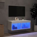 SZAFKA TV Z OŚWIETLENIEM LED BIAŁA 80X30X30CM