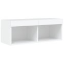 SZAFKA TV Z OŚWIETLENIEM LED BIAŁA 80X30X30CM