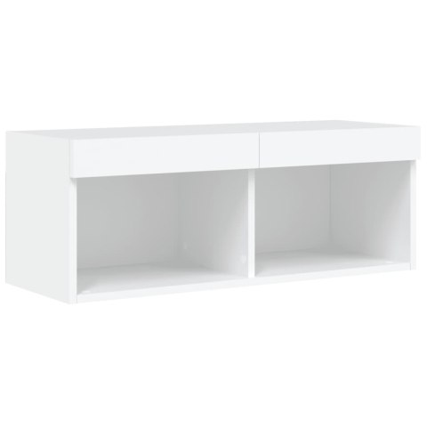 SZAFKA TV Z OŚWIETLENIEM LED BIAŁA 80X30X30CM