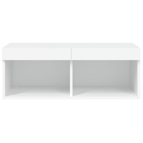 SZAFKA TV Z OŚWIETLENIEM LED BIAŁA 80X30X30CM