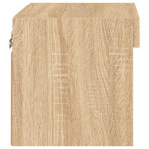 SZAFKA NOCNA Z OŚWIETLENIEM LED ŚCIENNA KOLOR DĄB SONOMA