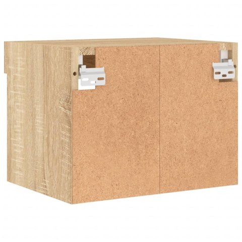 SZAFKA NOCNA Z OŚWIETLENIEM LED ŚCIENNA KOLOR DĄB SONOMA