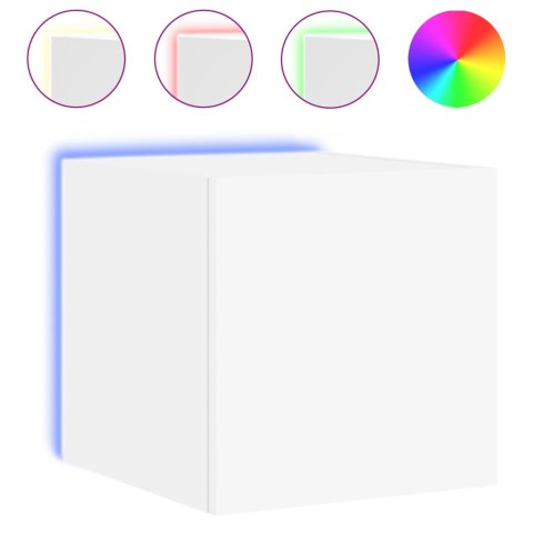 ŚCIENNA SZAFKA TV Z LED BIAŁA 30,5X35X30CM