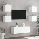ŚCIENNA SZAFKA TV Z LED BIAŁA 30,5X35X30CM