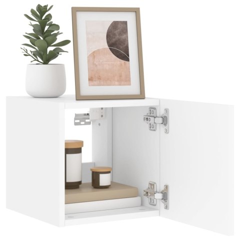 ŚCIENNA SZAFKA TV Z LED BIAŁA 30,5X35X30CM