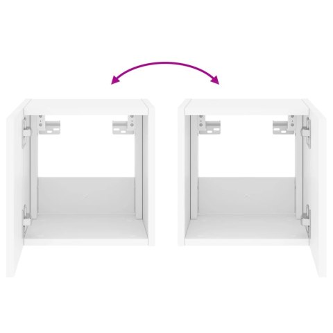 ŚCIENNA SZAFKA TV Z LED BIAŁA 30,5X35X30CM