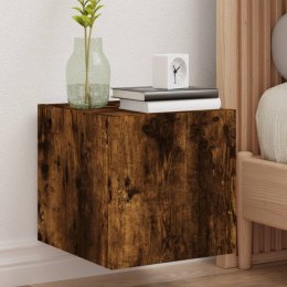 ŚCIENNA SZAFKA TV Z LED PRZYDYMIONY DĄB 30,5X35X30CM