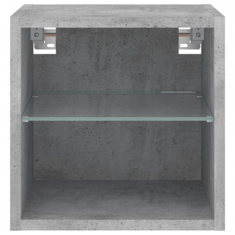 ŚCIENNA SZAFKA TV Z LED SZAROŚĆ BETONU 30X28,5X30CM