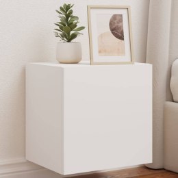 ŚCIENNE SZAFKI TV Z LED, 2 SZT., BIAŁE, 40,5X35X40 CM