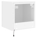 ŚCIENNE SZAFKI TV Z LED, 2 SZT., BIAŁE, 40,5X35X40 CM
