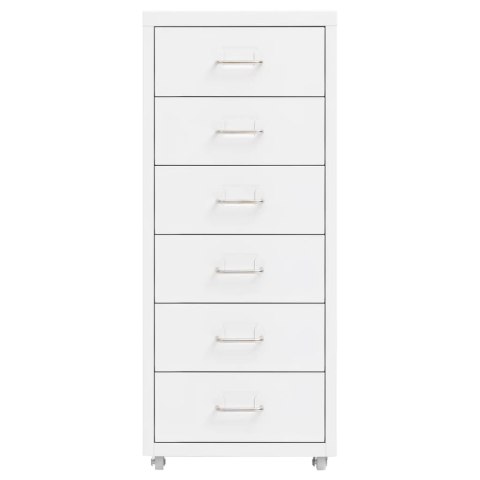 MOBILNA SZAFKA KARTOTEKOWA BIAŁA 28X41X69CM METALOWA