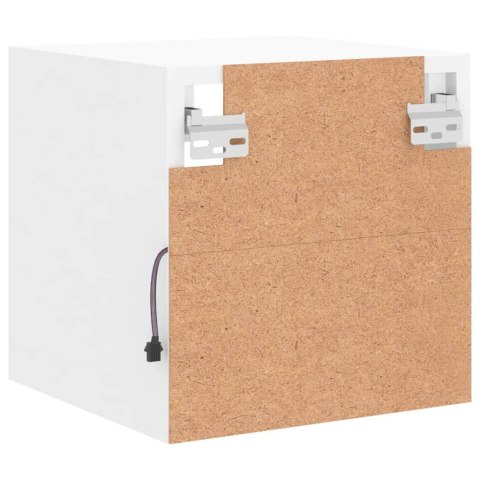 ŚCIENNA SZAFKA TELEWIZYJNA Z LED BIAŁA 30X28,5X30CM