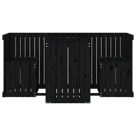 ZESTAW MEBLI BALKONOWYCH Z 2 SIEDZISKAMI CZARNY SOSNOWY